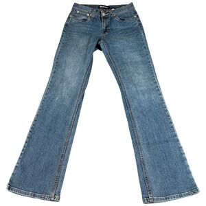 PJ Petrol Heartbreaker Bootcut Jeans Womens 27 Blue Embroidered Logo Casual Wear